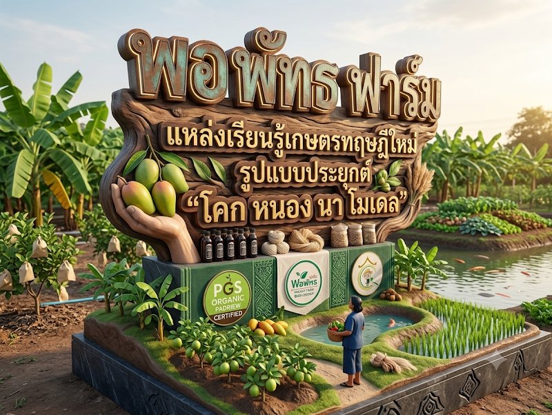 แหล่งเรียนรู้เกษตรทฤษฎีใหม่ รูปแบบประยุกต์ “โคก หนอง นา โมเดล”