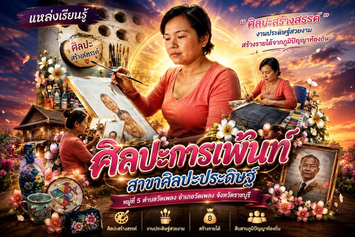 นางสาวเพชรรัตน์ ชุ่มมะโน (ศิลปะการเพ้นท์)