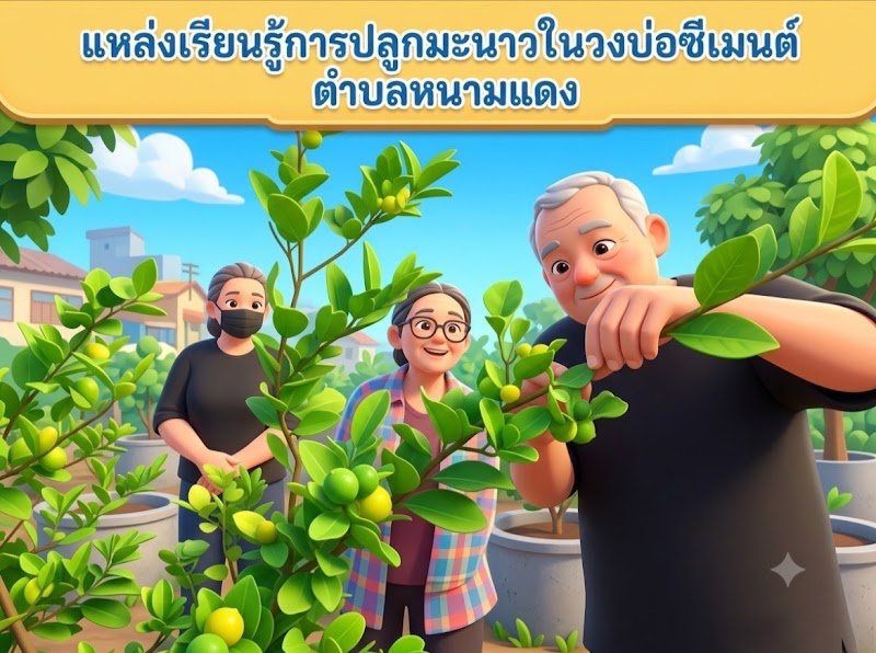  แหล่งเรียนรู้การปลูกมะนาวในวงบ่อซีเมนต์