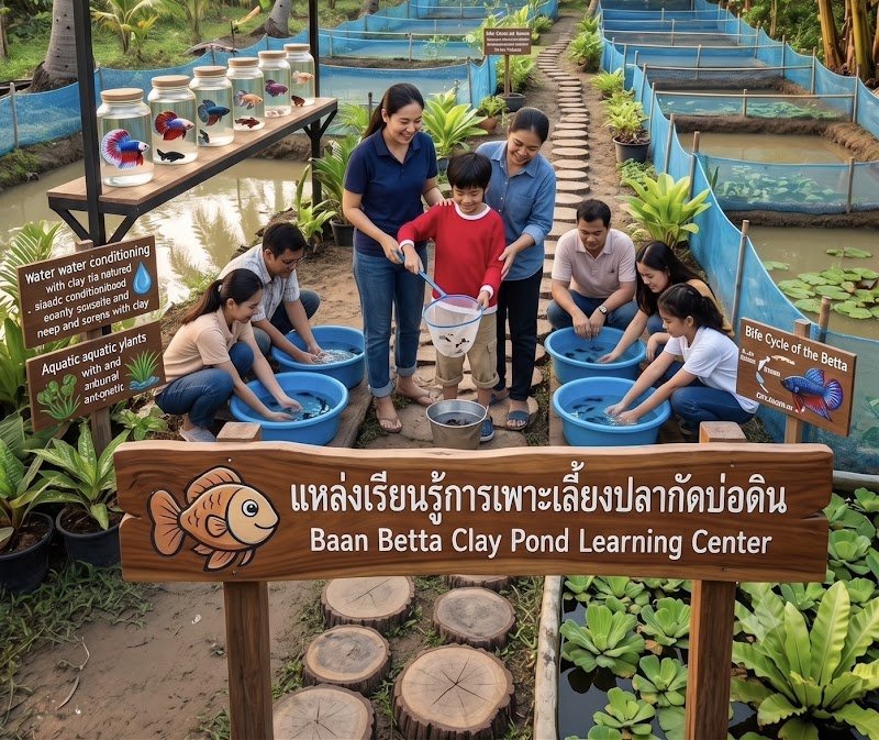 แหล่งเรียนรู้การเพาะเลี้ยงปลากัดบ่อดิน