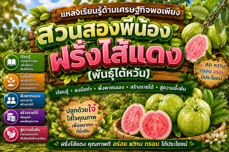สวนสองพี่น้องฝรั่งไส้แดง(พันธุ์ไต้หวัน)