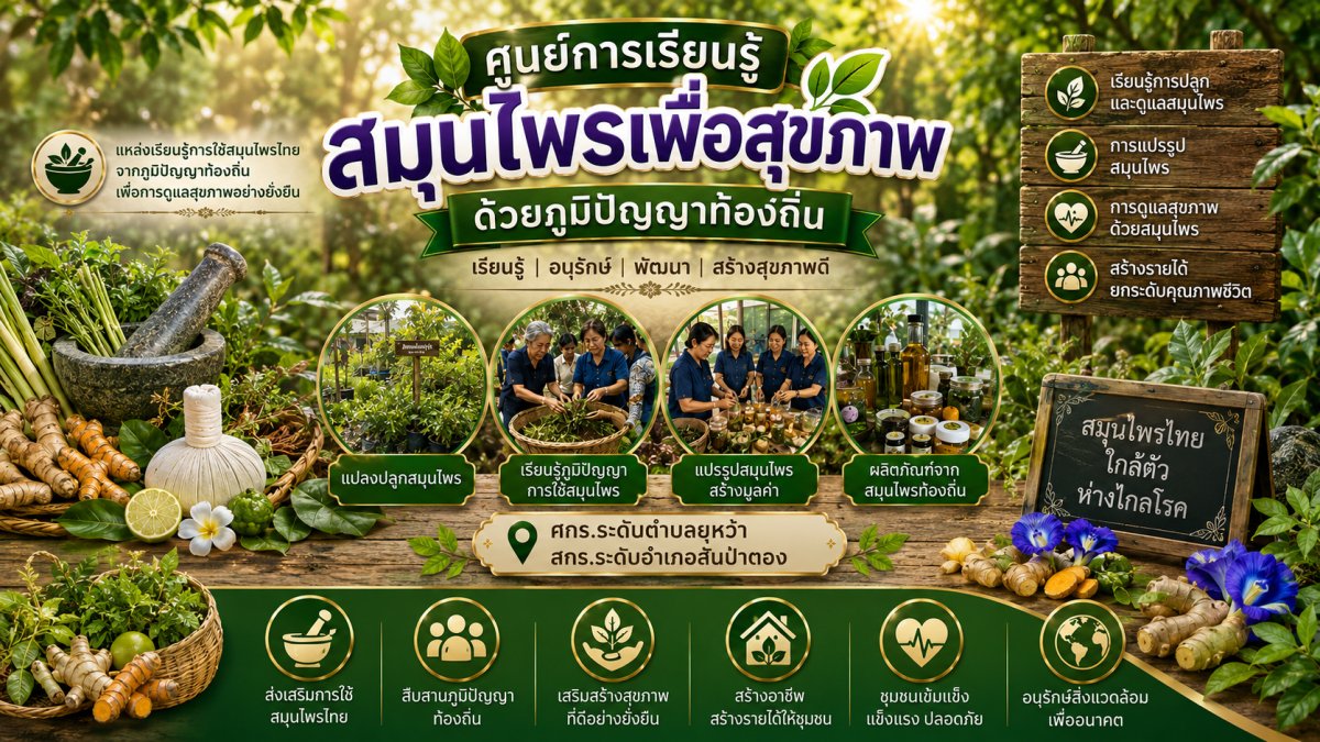 ศูนย์การเรียนรู้สมุนไพรเพื่อสุขภาพ ด้วยภูมิปัญาท้องถิ่น