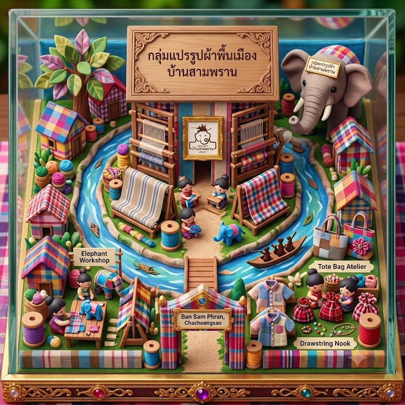 กลุ่มแปรรูปผลิตภัณฑ์ผ้าพื้นเมือง บ้านสามพราน