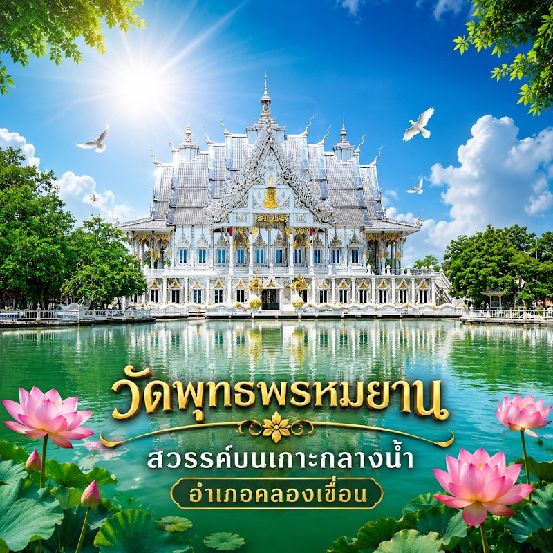 วัดพุทธพรหมยาน บางตลาด ฉะเชิงเทรา สวรรค์บนเกาะกลางแม่น้ำบางปะกง