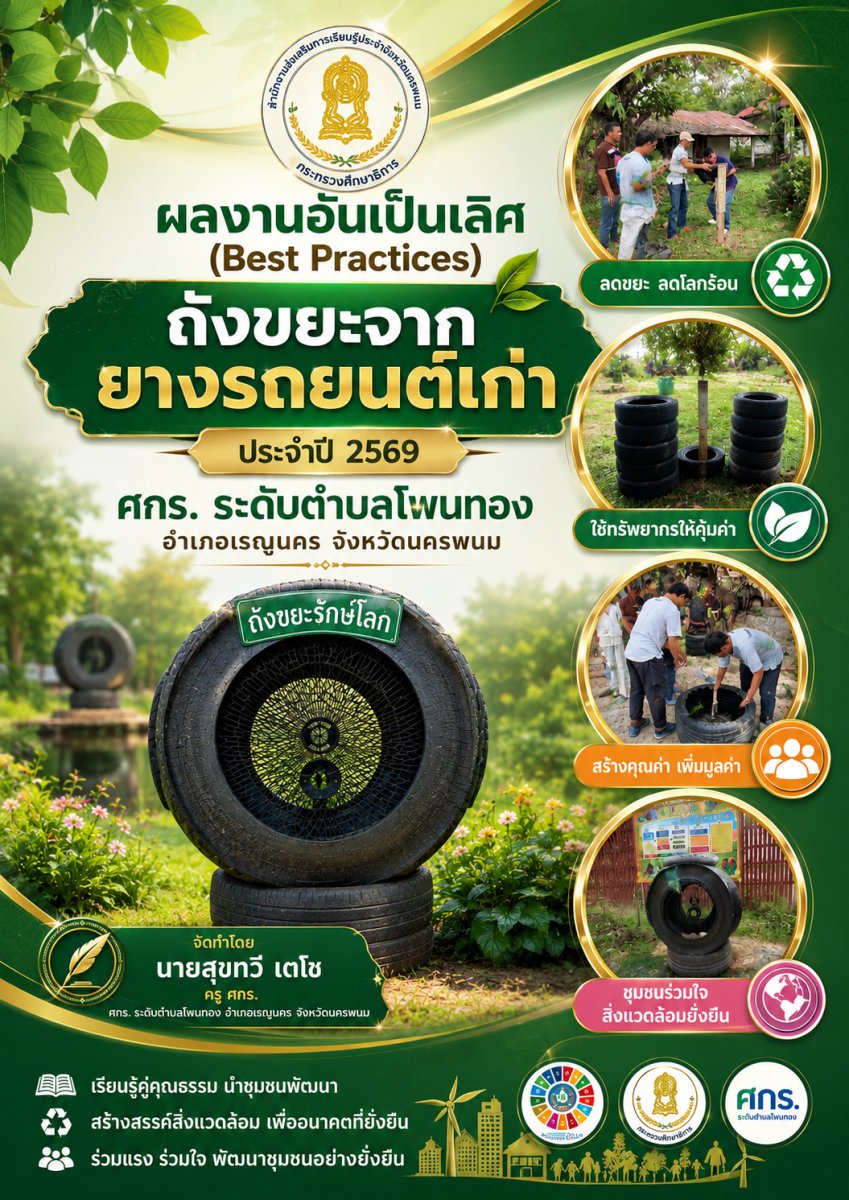 ถังขยะจากยางรถยนต์