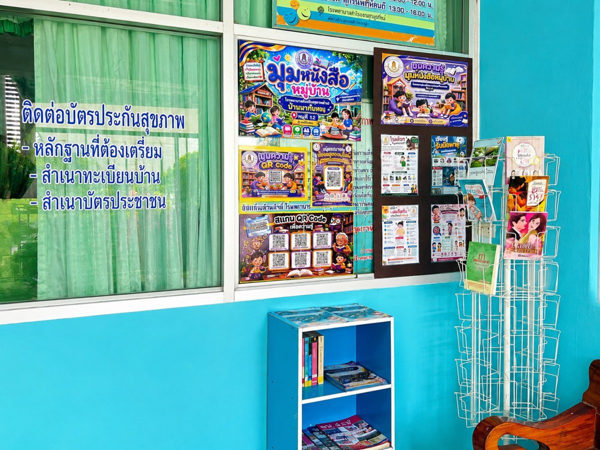 มุมหนังสือหมู่บ้าน รพ.สตบ้านนากันตม