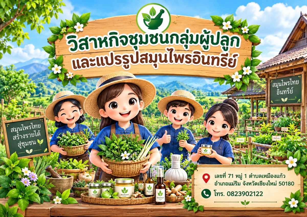 กลุ่มผู้ปลูกและแปรรูปสมุนไพรอินทรีย์