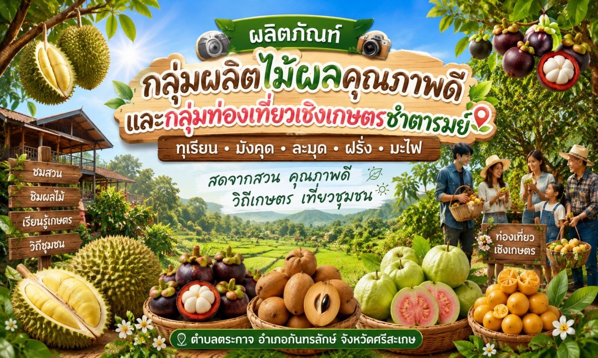 กลุ่มผลิตไม้ผลคุณภาพดีและกลุ่มท่องเที่ยวเชิงเกษตรซำตารมย์