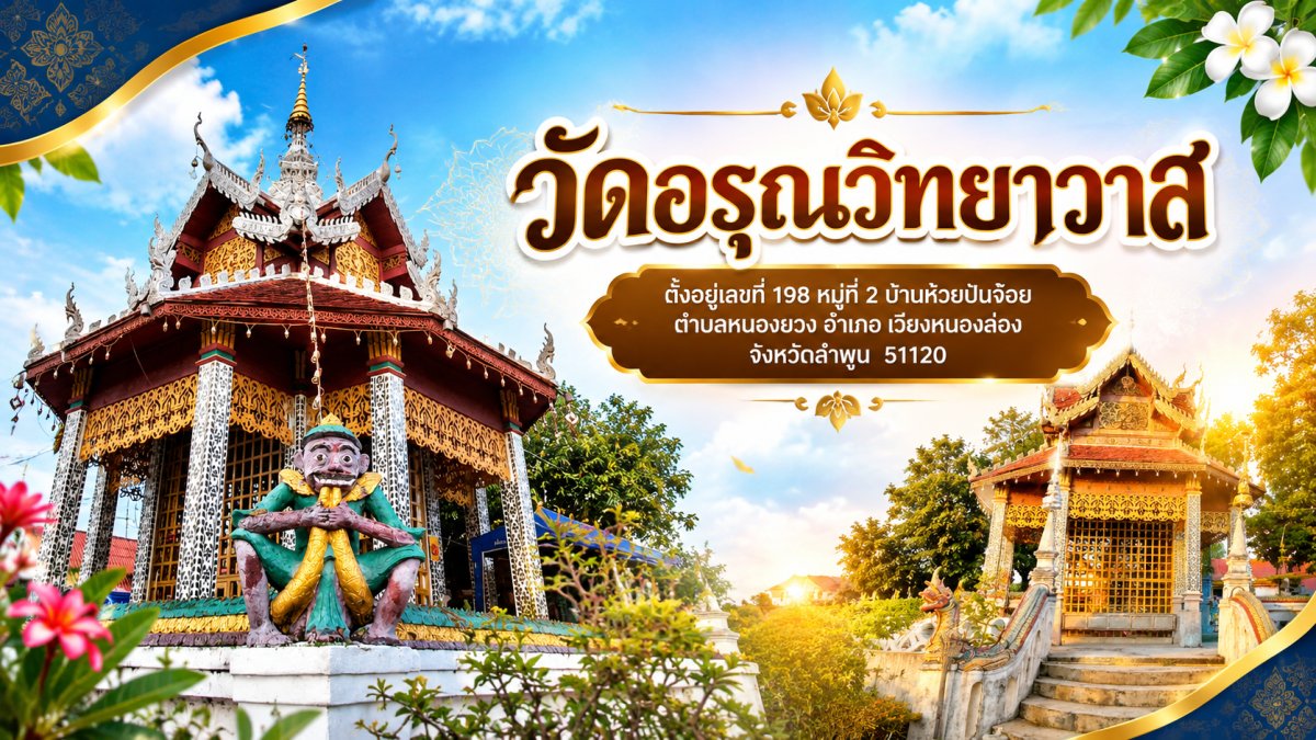 วัดอรุณวิทยาวาส บ้านห้วยปันจ๊อย ตำบลหนองยวง อ.เวียงหนองล่อง จ.ลำพูน