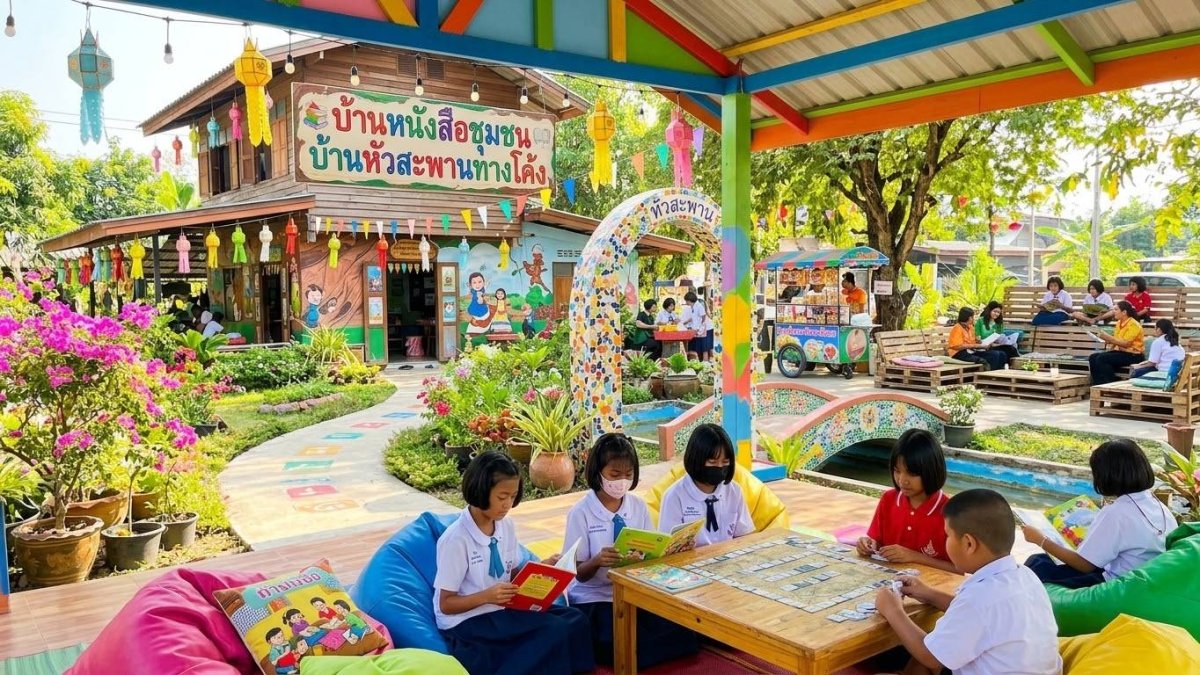 บ้านหนังสือชุมชน บ้านหัวสะพานทางโค้ง