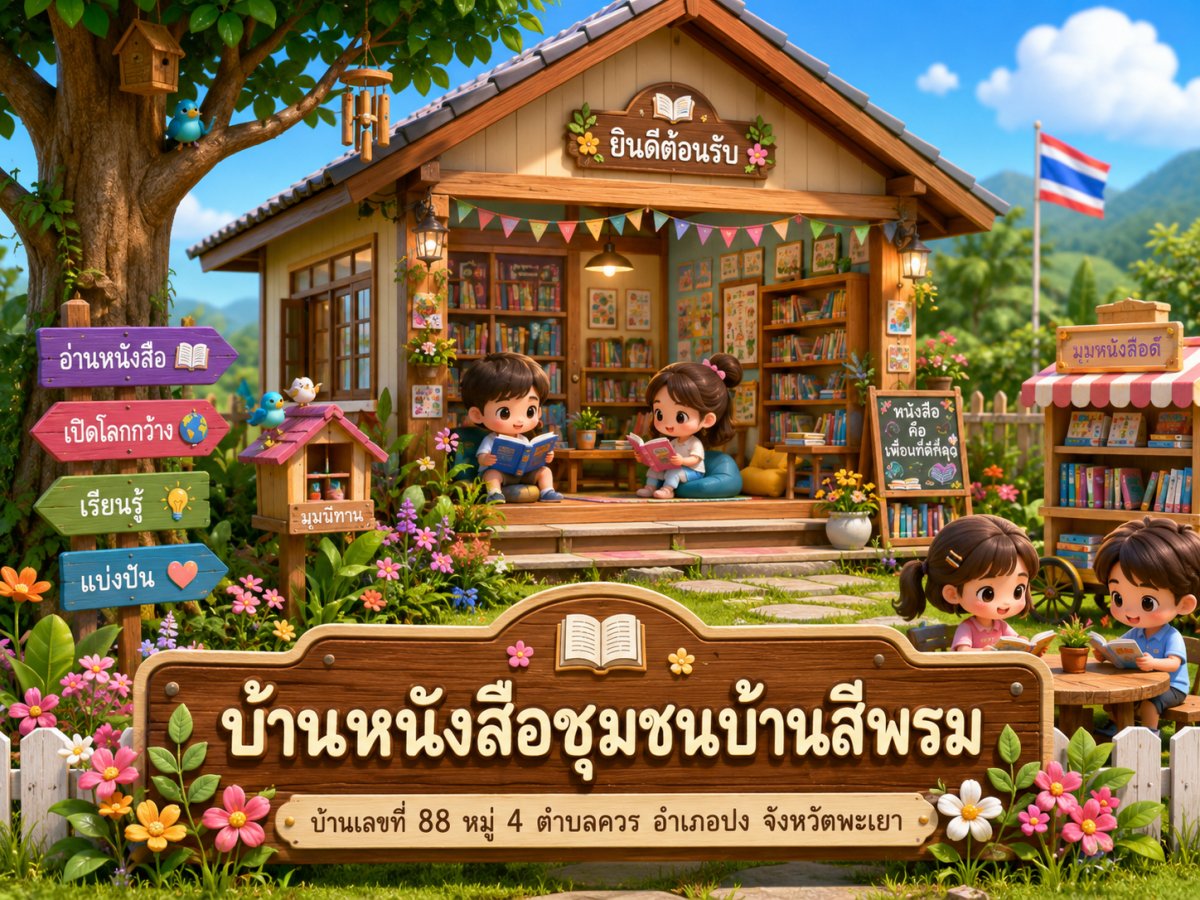 บ้านหนังสือชุมชนบ้านสีพรม