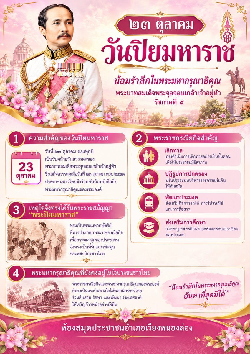 กิจกรรมส่งเสริมการอ่านออนไลน์ เรื่อง วันปิยมหาราช